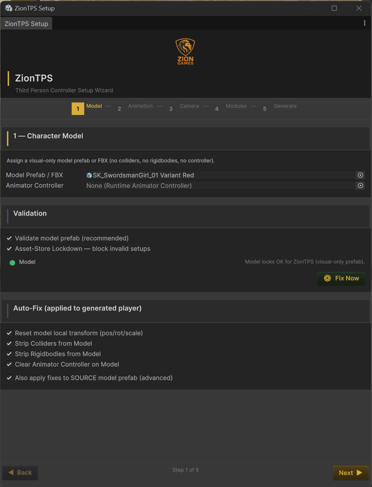 ZionTPS setup wizard 1 Add Model